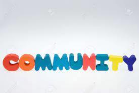 The word "Community" in multicolored letters